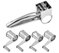 Râpe À Fromage Rotative en Acier Inoxydable/broyeur De Légumes, Râpe Alimentaire avec Râpe Grossière/râpe Fine/râpe À Tambour en Tranches pour Fromage, Ail