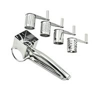 Râpe À Fromage Rotative Hachoirs À Légumes En Acier Inoxydable Mandoline Multifonctionnelle Trancheuse Chopper Râpes Rondes Spiralizer Gadgets De Cuisine (1 pcs 4 en 1)