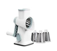 Râpe à fromage rotative manuelle 3 en 1, trancheuse à légumes polyvalente et broyeur de noix(White)