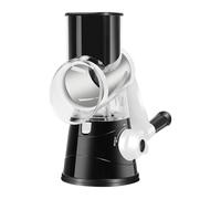 Râpe à fromage rotative manuelle avec 3 lames interchangeables, mandoline de cuisine et broyeur pour trancher facilement et rapidement fromage, légumes, pommes de terre, carottes, noix, chocolat Noir