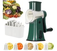 Râpe à Fromage Rotative, Râpe à Légumes Manuelle avec 5 Lames Cylindriques en Acier Ioxydable, Râpe à Fromage Carotte