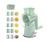 Râpe à fromage, trancheuse manuelle 5 en 1 avec 5 lames de tambour interchangeables, hachoir à manivelle pour couper les fruits, les légumes et le fromage