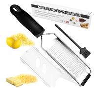 Rape a Fromage, Zesteur d'Agrumes, Râpe à Fromage Manuelle, avec Couvercle de Protection et Brosse de Nettoyage, pour Gingembre, Chocolat, Parmesan, Citron