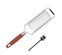 Râpe à Gingembre Multiusage à Manche Bois, Acier Inoxydable | Grille Grossière et Fine, Prise Antidérapante Confortable, pour Fromage Dur, Légumes, Pâtisserie, Brosse