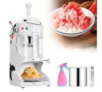 Râpe à Glace Commerciale, Machine à Neige électrique de 90 kg/h avec 12 Griffes en Acier Inoxydable, Machine à Glace pilée à 250-300 TR/Min avec épaisseur réglable pour Bar à Domicile, cafés et fêtes