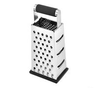 Râpe à légumes 4 côtés en acier inoxydable avec poignée - Râpe à fromage et citron pour parmesan, légumes, chocolat - Râpe de cuisine 24,5 x 10,8 x 8,3 cm (3 trous)