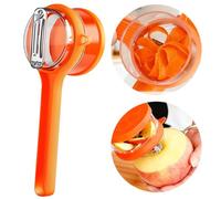 Râpe à légumes amovible avec boîte de stockage, couteau de découpe à fruits anti-dérapant, outil de pelage portable pour carotte, pomme de terre, concombre-Orange 1PCS