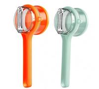 Râpe à légumes amovible avec boîte de stockage, couteau de découpe à fruits anti-dérapant, outil de pelage portable pour carotte, pomme de terre, concombre-Multicolor 2PCS