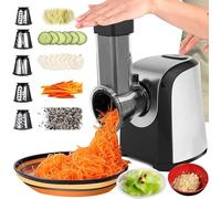 Râpe à Légumes Automatique Electrique Râpe Légumes Râpe à Légumes Râpe Electrique avec 5 Lames Coniques 150W Râpe Electrique avec Commande à Un Bouton