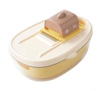 Râpe à légumes manuelle et trancheuse avec lame en acier inoxydable pour déchiquetage et tranchage précis des carottes, pommes de terre, etc. Outil de cuisine multifonction (jaune)