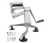 Râpe à légumes multifonction à manivelle avec 5 lames en acier inoxydable pour cuisine