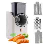 Râpe à légumes rechargeable par USB avec 3 lames, grand port d'alimentation pour une coupe rapide et facile du fromage, des légumes, des pommes de terre, des carottes et des fruits