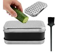 Râpe à main en acier inoxydable incluse - Brosse de nettoyage, râpe à pommes de terre, moulin à fromage pour pommes de terre, gingembre, carottes, repas à la maison, camping | Utilitaire multi-usage