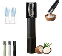 Râpe à noix de coco électrique, version améliorée 2026, portable et sans fil, avec système anti-éclaboussures et lames rotatives en acier inoxydable. Idéale pour râper les noix (02#)