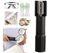 Râpe À Noix De Coconut Électrique Avec Lunettes Et Gants, Râpe À Noix De Coconut Portable, Râpe Cuisine Rotative Anti-éclaboussures Automatique, Rouleau Électrique En Acier Inoxydable(Noir,1PC)