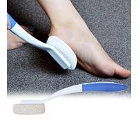 Râpe à Pied, Longue Poignée pour Enlever les Callosités, Enlever la Peau Morte, Brosse pour les Pieds avec Pierre Ponce, Brosse de Massage des Pieds, Soin des Pieds