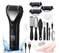 Râpe à Pieds Electrique Rechargeable IPX7 Étanche 3 Vitesses avec Éclairage, Kit de Pédicure Professionnel - Râpe Pieds Electrique