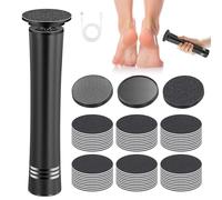 Râpe à Pieds Pédicure Electrique, Rapeuse Pieds Électrique, Ponceuse Pieds Pédicure Professionnel Rechargeable avec 60 Disques Remplaçables pour Élimine les Callosités et Talons Fissurés (Noir)