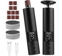 Râpe à Pieds Pédicure Electrique, Rechargeable Electrique Lime pour Les Pieds avec affichage 20 Tampons de Remplacement et 10 Anneau de Gommage Ongles, pour Enlever Les Peaux Mortes des Pieds