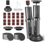 Râpe à Pieds Pédicure Electrique, Rechargeable Electrique Lime pour Les Pieds avec affichage 20 Tampons de Remplacement et 20 Anneau de Gommage Ongles, pour Enlever Les Peaux Mortes des Pieds