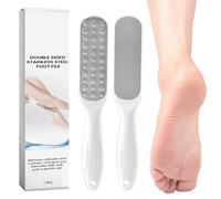 Râpe à pieds pour enlever les callosités - Grattoir pour pieds en acier inoxydable - Double face pour enlever les peaux mortes en cas de talons fissurés, de semelles et d'orteils