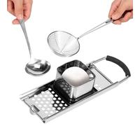 Râpe à spätzle en acier inoxydable, râpe à spätzle avec traîneau à pâte, set de spätzle avec cuillère à tamis et louche à soupe, machine à spätzle en acier inoxydable, idéale pour les spätzles et les