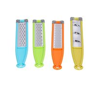 Râpe à zesteur 4 en 1 en acier inoxydable, râpe à fromage robuste, outil de zesteur de citron, broyeur de pommes de terre avec poignée et anneau de rangement en silicone pour un