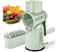 Râpe alimentaire manuelle avec 5 lames interchangeables, tambour en acier inoxydable pour râper efficacement les légumes et le fromage