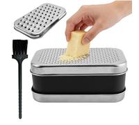 Râpe avec récipient, brosse de nettoyage et hachoir manuel, râpe de cuisine multifonction pour pommes de terre, gingembre, carottes, repas à la maison | Utilitaire multi-usage extérieur intérieur