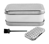 Râpe de cuisine | avec brosse de nettoyage et hachoir manuel, râpe de cuisine multifonction, pour oignons, gingembre, concombres, carottes, pour la maison, le camping, le pique-nique, le barbecue et