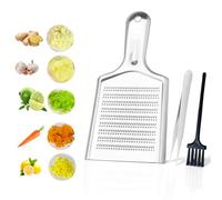 Râpe de Cuisine Zesteur Agrumes, Rapeuse Manuelle pour Le Fromage Parmesan Chocolat Gingembre Noix de Coco Noix et raifort en Noir et en Acier Inoxydable