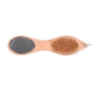 Râpe de Pédicure en Bois et Pierre, Double Face | Usage à Domicile, Brosse en Poils de Sanglier, Élimination des Callosités et Peaux Mortes, Effet Spa