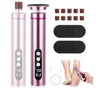 Râpe électrique 2 en 1 pour callosités - Rechargeable - Avec écran LCD et 9 niveaux - Appareil de pédicure pour les peaux mortes, dures et fissurées - Or rose