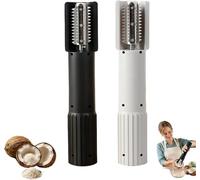 Râpe électrique à noix de coco, grattoir à noix de coco portatif sans fil avec anti-éclaboussures, moteur 125 W 7000 tr/min, lames en acier inoxydable, pour desserts au lait de coco et di Black+White