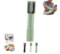 Râpe électrique à noix de coco, grattoir électrique à la noix de coco, éplucheur de noix de coco, râpe rotative anti-éclaboussures, lame en acier inoxydable (vert)