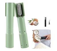 Râpe électrique à noix de coco, grattoir électrique portable sans fil, design anti-éclaboussures, 2 en 1 en acier inoxydable pour la maison, la cuisine, le restaurant, le pique-nique (vert)
