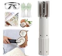 Râpe électrique à noix de coco, grattoir portable à main pour noix de coco, râpe rotative automatique anti-éclaboussures, rouleau électrique en acier inoxydable