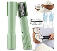 Râpe électrique à noix de coco portable, éplucheuse à noix de coco, râpe automatique sans fil rotative anti-éclaboussures pour cuisine (vert)