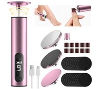 Râpe électrique anti-callosités sans fil avec 4 embouts en nano-verre - Râpe électronique pour pieds rechargeable par USB