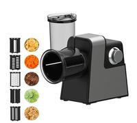 Râpe électrique et hachoir à légumes, trancheuse automatique multifonction avec 5 lames pour une préparation des aliments sans effort
