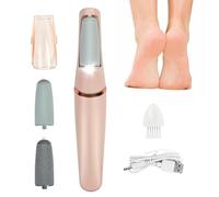 Râpe Électrique Pieds Anti Callosités, Rape Pedicure Rechargeable, Rapeuse Pieds Électrique, avec 2 Rouleaux de Rechange, 2 Vitesses et Lumière LED, pour Eliminer Les Pieds Peaux Morte et Callosités