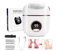 Râpe électrique pour callosités - Appareil de soin des pieds avec 2 rouleaux de rechange - Pour talons fissurés, morts