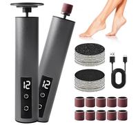 Râpe électrique pour callosités avec 20 disques abrasifs de rechange, 10 anneaux de vernis à ongles pour râper les callosités, soin des pieds, belle manucure