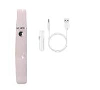Râpe électrique pour callosités avec deux têtes abrasives - Rechargeable - Appareil de soin des pieds professionnel avec disque abrasif pour enlever les callosités - Rose