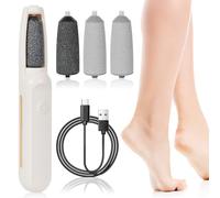 Râpe électrique pour callosités - Lime à pieds électrique rechargeable - Avec limes à pieds interchangeables, 3 vitesses pour talons fissurés, callosités, morts