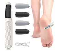 Râpe électrique pour les pieds - Rechargeable - Kit de pédicure électrique - 3 vitesses avec 4 limes interchangeables - Pour cors, callosités, talons fissurés