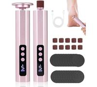 Râpe Électrique pour Pieds 2-en-1, 9 Vitesses, Rechargeable, Rose | Idéale pour la pédicure à domicile, vitesse réglable pour lisser les zones rugueuses et prendre soin des talons en douceur.