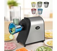 Râpe électrique professionnelle, robot culinaire, coupe-légumes professionnel 1000 W, 5 lames interchangeables en acier inoxydable, facile à utiliser, for râper et râper fromages