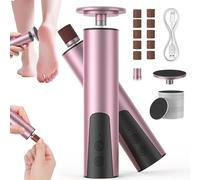 Râpe électrique rechargeable pour callosités - 6 niveaux réglables avec limes à pieds interchangeables - Kit de pédicure pour talons fissurés, callosités et peaux dures - 2 en 1