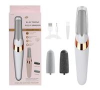 Râpe électrique rechargeable pour callosités - Kit de pédicure électrique - Pour soins des pieds durs et morts - Blanc